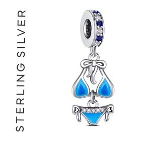🌟 S925 Sterling Silver Sparkling Bikini Dangle Charm
